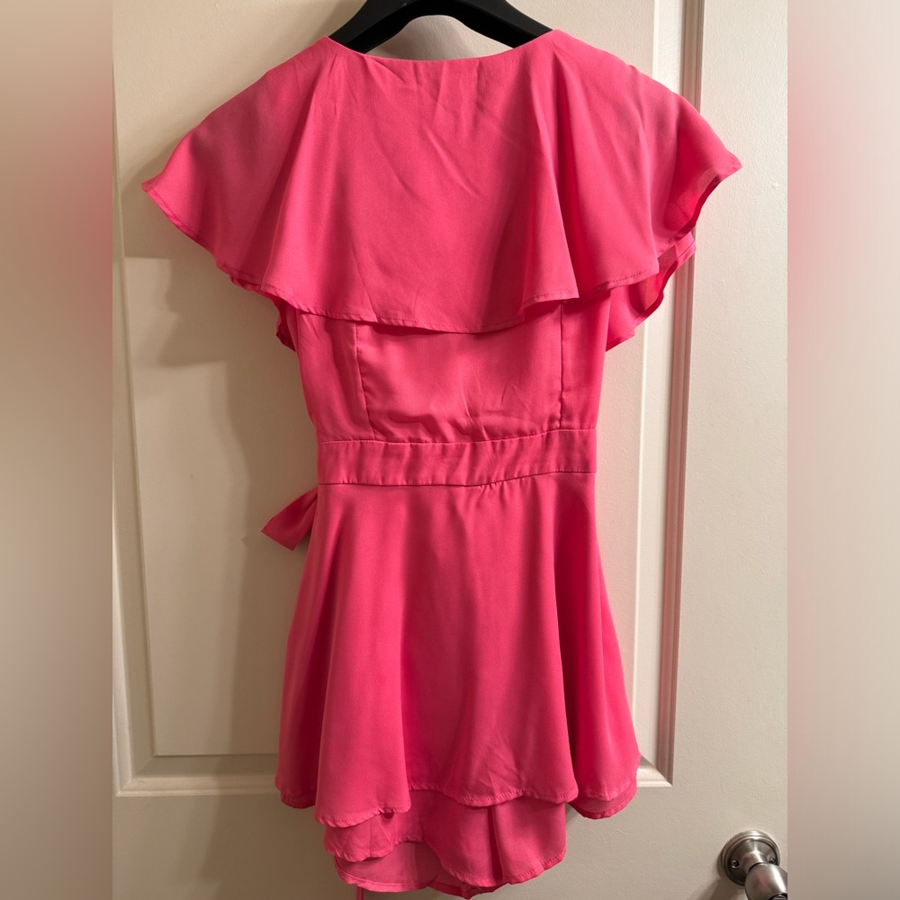 Listicle Hot Pink Shorts romper Size: S - Picture 2 of 3